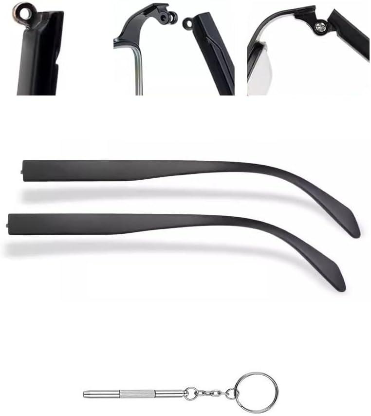 Glasses Frame Replacement Temple Arm 8mm Eyeglasses Repair Eyewear TR90 Arms Screws and 3-in-1 Screwdriver (Convex Single Teeth 1.2mm)