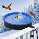 2 in 1 Heated Bird Bath for Outdoors for Winter,75W Bird Bath Heater with Thermostatically ControlledHeated Bird Bath for Deck Railing for All Seasons Outdoor Garden Yard Patio Lawn(Blue)