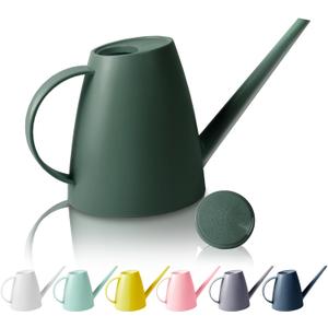 Watering Can for Indoor Outdoor Plants, Modern Small Watering Cans with Removable Nozzle, Long Spout Watering Can for Indoor Bonsai Plants Garden Flowers 1/2 Gallon 1.8L 60OZ (Dark Green)