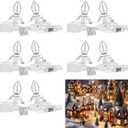 Meonum 5 Pack Accessory Cord with Two LED Bulbs, Blow Mold Christmas Village Light with Outlet and Plug, Double Spare Fuse C7 Light Bulb Christmas Village Accessories White Indoor LED String