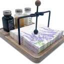 Flat Napkin Holder with Salt and Pepper Shakers, Kitchen Table Decor, 2-in-1 Rustic Napkin Holder for Paper Napkins, Wooden Table Decor for Bar, Kitchen & Dinning Room