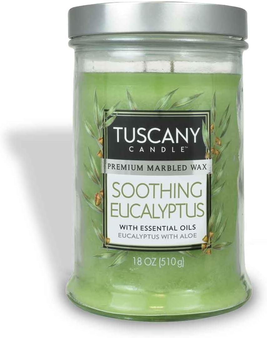 Tuscany Candle Soothing Eucalyptus Long-Lasting Scented Jar Candle, 18 oz