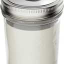 Jarware Stainless Steel Kitchen and Bacon Grease Strainer Lid For Wide Mouth Mason Jars, 3.38" x 1" Grease Keeper Lid