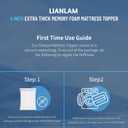 4 Inch Mattress Topper Queen Size - 2000 GSM Pillow Top Memory Foam Mattress Topper Extra Thick Support for Back Pain Relief,Breathable Cover with 6"-18" Deep Pocket (Queen,60"x80")