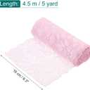 MECCANIXITY 6.3 Inch Wide 5 Yard Lace Ribbon Floral Pattern Pink Lace Trim Ribbon for DIY Crafts, Gift Wrapping Bouquets, Wedding Decor, and Sewing Making