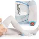 Doc Miller TED Hose Thigh High Anti Embolism Stockings for Women & Men, Hospital Style Surgical Stockings, Plus Size White Compression Socks 15-20mmHg, Support Hose with Inspection Hole, XXL