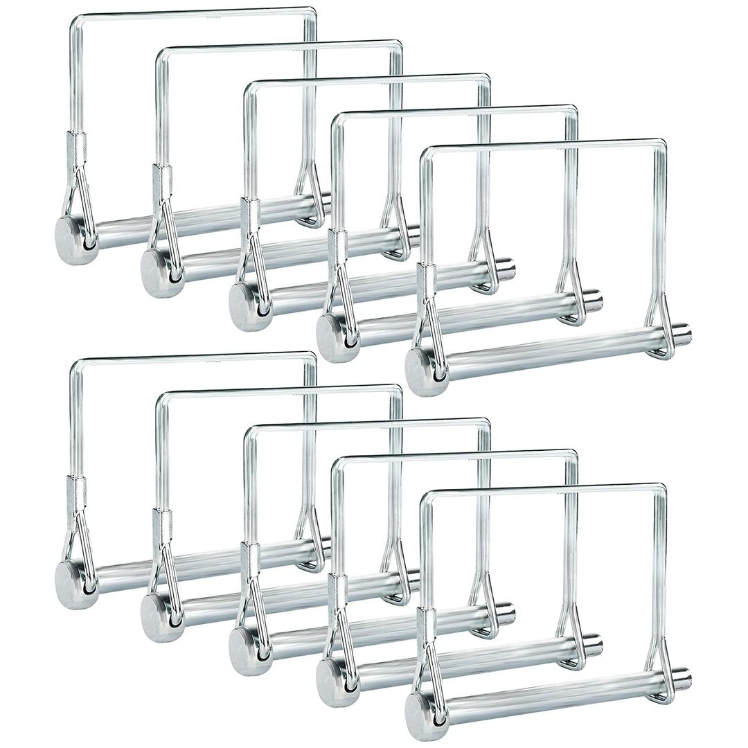 Pack of 10 Trailer Pins  2-3/4" x 1/4" (L x W)  Featuring Trailer Hitch Pins, Shaft Locking Coupler Pins, PTO Pins and Lock Pins for Farm Trailers Towing, Lawn Equipment and Hitches
