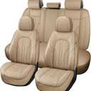 MINGBRON Car Seat Covers,Car Seat Protector Waterproof,Seat Covers Full Set, Car Seat Protectors,Automotive Seat Covers Fit for Most Cars Beige