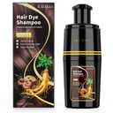 Dark Brown Hair Dye Shampoo 3 in 1, Hair Color Shampoo for Cover Grey Hair, Natural with Herbal Ingredient for Men and Women (Dark Brown)