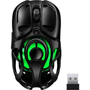 Wireless Gaming Mouse, Tri-Mode 2.4G/USB-C/Bluetooth 5.3 RGB Wireless Mouse, 10000 DPI, 60Hrs Battery, Ultra-Light Ergonomic Design, Rechargeable Computer Mice Compatible with PC Mac Laptop