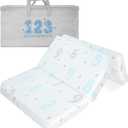 Pack and Play Mattress Pad, 38"x26"Dual-Sided Memory Foam Pack N Play Mattresses for BabyToddler, Soft Baby Mini Crib Mattress for Pack N Play with Machine Washable Cover,Heart (Blue)