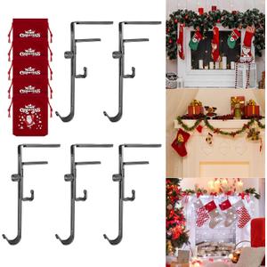 Christmas Stocking Stand, Suitable for Mantel - Adjustable Fireplace Wreath Hook - Metal Christmas Stocking Wreath Hook, Suitable for Christmas Home Party Decoration