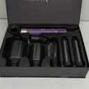 7 in 1 Blow Dryer Brush and Hair Dryer, Hot Hair Styler with Negative Ion 110,000 RPM Hair Straightener Brush for Fast Drying Straightening Curling Voluming, Suitable for All Types,Purple
