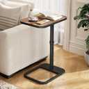 Kitstorack Upgraded TV Tray Table with Panel Lock, 90° FlipOver Design & Adjustable Height, Sofa Arm Side Table for Eating, Laptop, Couch, Bed, or Small Spaces, Espresso