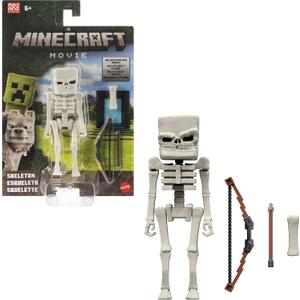 Mattel Minecraft Action Figure & Accessories Set, 4-inch Skeleton Posable Character Collectible Inspired by A Minecraft Movie