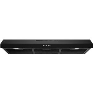 FIREGAS Black Under Cabinet Range Hood 36 Inch, Ducted/Ductless Convertible Kitchen Hood with 3 Speed Exhaust Fan, 300 CFM, LED Lights, Brushlesss DC Motor Vent Hood for Kitchen