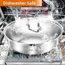 Delarlo Tri-Ply Stainless Steel 12 inch Everyday Pan with Glass Lid, Deep Saute Pan, Kitchen Everything Pan, High Side Chef's Pans, Induction Cooking Pot, Dishwasher Safe, 4QT Stock Pot Up To 600