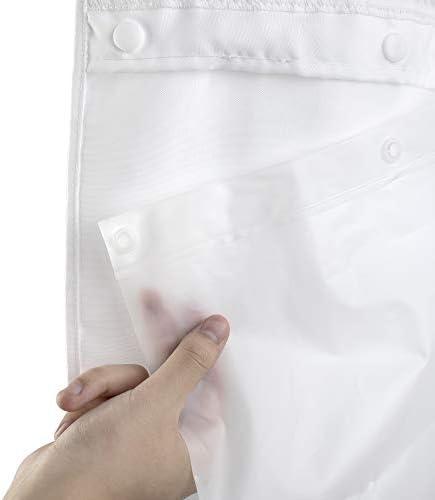 River Dream Waterproof PEVA Snap-in Shower Curtain Liner Replacement: No Hook Shower Curtain Liner Removable to Attach and Snap On/Off, Frost, 70x54