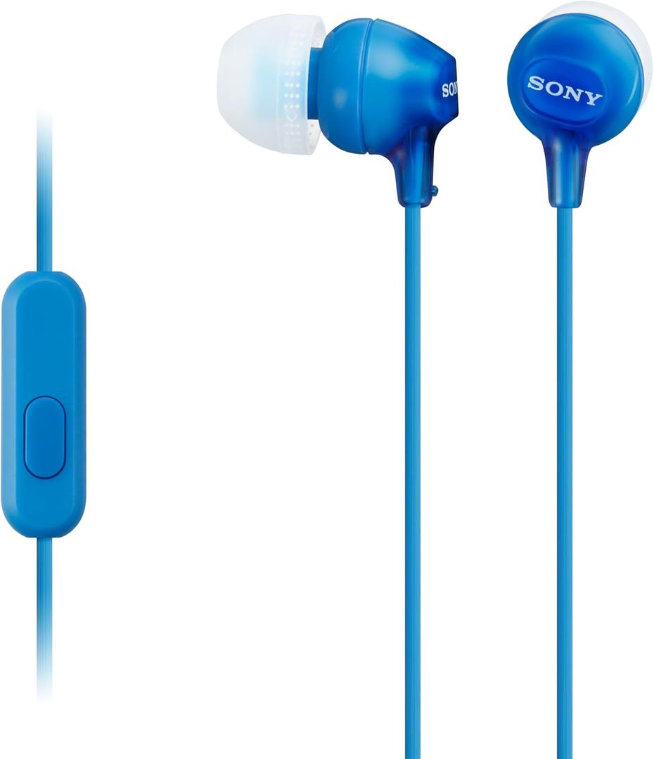 Sony MDREX15AP In-Ear Earbud Headphones with Mic, Blue