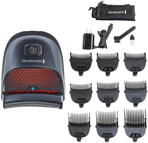 Remington Shortcut Pro Self-Haircut Trimmer Kit, Waterproof Cordless Electric Razor for Head, Beard, and Body, Curved Blades and 9 Trimmer Lengths, Head Shaver, 5-Minute Quick-Charge, 14-Piece Set