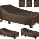 3 Pack Patio Chaise Lounge Cover Waterproof, Heavy Duty 600D Outdoor Lounge Chair Covers, UV Resistant & Anti-Fading, 80"L x 30"W x 28"H, High-Tension Adjustable Drawcord Hem for Fit & Storage Bags