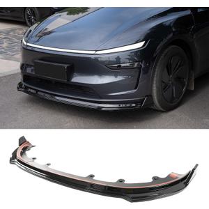 3PCS Front Bumper Lip Spoiler for Tesla Model Y Juniper 2025 Add On Body Kit Lower Air Dam Splitter (Glossy Black)