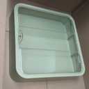 DICOSMETIC 3-Tier Figure Display Case Green Wall Hanging Display Box Wall Mounted Plastic Display Boxes 29.5x8x30cm Doll Storage Box Clear Display Case with Door for Minifigure Anime Artifact Display