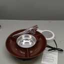 VAlinks Electric Chocolate Melting Pot Chocolate Fondue Pot Set 3-Section Serving Trays with 6pcs Dipping Forks Perfect for Housewarming Christmas Party Gifts (Brown)