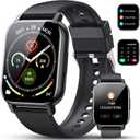 Smart Watch for Men Women, 1.85" HD Screen Smartwatch (Answer/Make Call) Heart Rate Sleep Monitor Pedometer, 110+ Sports Mode Fitness Watch, IP68 Waterproof Fitness Tracker for Android iOS, Deep Black
