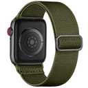 Pack Of 3 Maledan Stretchy Nylon Compatible with Apple Watch Band 49mm 45mm 44mm 42mm 41mm 40mm 38mm Women Men, Soft Elastic Braided Sports for Apple Watch Ultra 2 Band Series 10 Se 9 8 7 6 5 4 3 2 1, GreenArmy