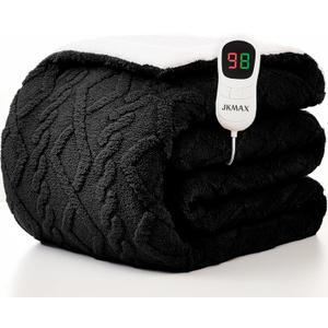 Heated Electric Blanket Full Size-72"x84" Heating Blanket with 10 Heating Levels & 5 Time Settings Over-Heat Protection Winter Warmer for Adults with ETL Certification Black