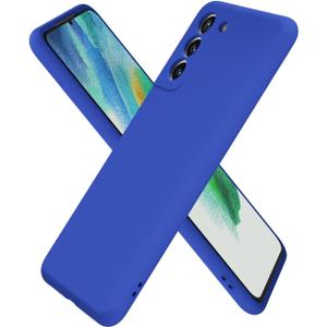 oakxco for Samsung Galaxy S21 Fe Case Silicone, Ultra Slim Thin Phone Case for Women Girls, Plain Solid Color Minimalist Aesthetic Cute Girly Design, Soft Rubber Gel TPU with Camera Cover, Royal Blue