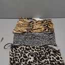 MakeMeChic Women's 3 Pcs Y2k Leopard Print Tube Tops Strapless Cheetah Print Crop Top Size L
