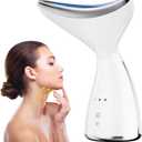 Face & Neck Massager | White LED Red-Light-Therapy-for-Face and Neck, Red Light Therapy Wand, 3 Color Led Massager for Skin Care