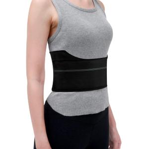 Pauline Broken Rib Brace for Women - Compression Chest Binder for Cracked Ribs Support & Chest Pain Relief - Rib Belt for Bruised Rib Cage (Black, Fits 30-45)