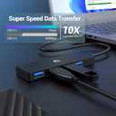 USB Hub, 4-Port USB 3.0 Hub, USB Expander for Laptop, Xbox, Flash Drive, HDD, Console, Printer, Camera, Keyboard, Mouse, and More