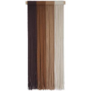 TANNCOY Boho Long Tapestry Unique Macrame Wall Decor Art Hanging Fabric Headboard Traditional Handmade Tie-Dye for Living Room, Bedroom, Home, Brown, 40" L x 15.75" W