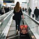 WUJIAONIAO Travel Luggage Cover Baggage Suitcase Cover Protector Skins 18-32 Inch (Brown A10, M (for 22-24 inch luggage))