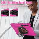 BRAECNstock Case for Samsung Galaxy Tab S10+ Plus/S9 Plus/S9 FE+/S8 Plus/S7 Plus /S7 FE 5G 12.4", Heavy Duty Shockproof Cover with Pen Holder, 360° Rotating Hand Strap & Stand, Shoulder Strap, Rose