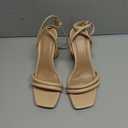 Women's Block High Heels Square Toe Heeled Sandals Ankle Strap Shoes
 Size 7