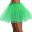 Women's, Teen, Adult Classic Elastic 3, 4, 5 Layered Tulle Tutu Skirt (Green)