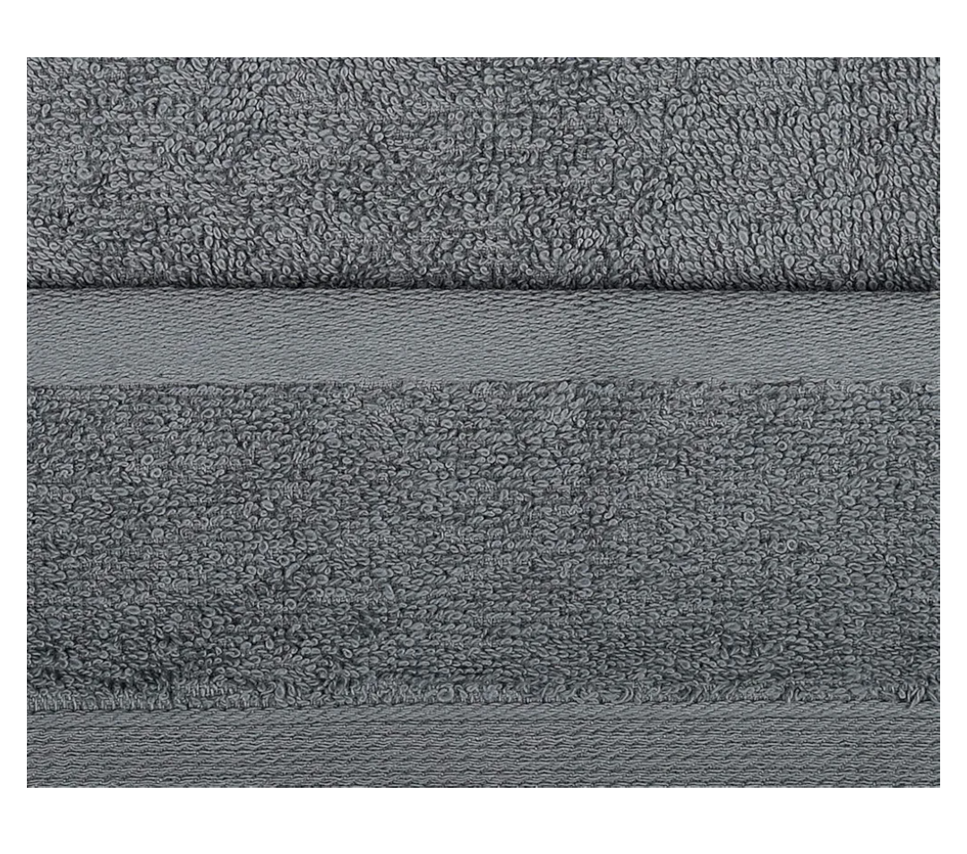 Bulk Hand Towels for Bathroom Highly Absorbent Lightweight and Soft Cotton Salon Towel (Grey, Pack of 2 , 24x16 Inches)