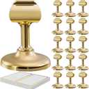 16 Pcs Gold Table Number Holders with 16 Gold Foil Border Tent Cards, Name Card Holders for Wedding, Restaurant, Photo, Birthday