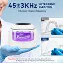 Ultrasonic Retainer Cleaner Machine - 453kHz Frequency,with Digital Timer, Auto Lift Tray,UVC+UVA Lamp,IPX6 & SUS304 Tank,Dental Clean Pod for Denture,Aligner,Mouth Guard,Toothbrush