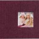 Mublalbum Small Photo Album 4x6 100 Photos Linen Cover Picture Book with Horizontal Pockets for Wedding Family Anniversary and Baby (Purple)