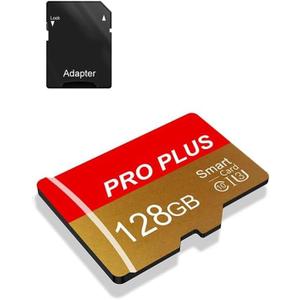 TF Card 128GB with Adapter, High Speed Memory Card, UHS-I C10 A1 Memory TF Card for Tablet/Mobile Phone/Camera/Car Audio/Game Console (128, GB)