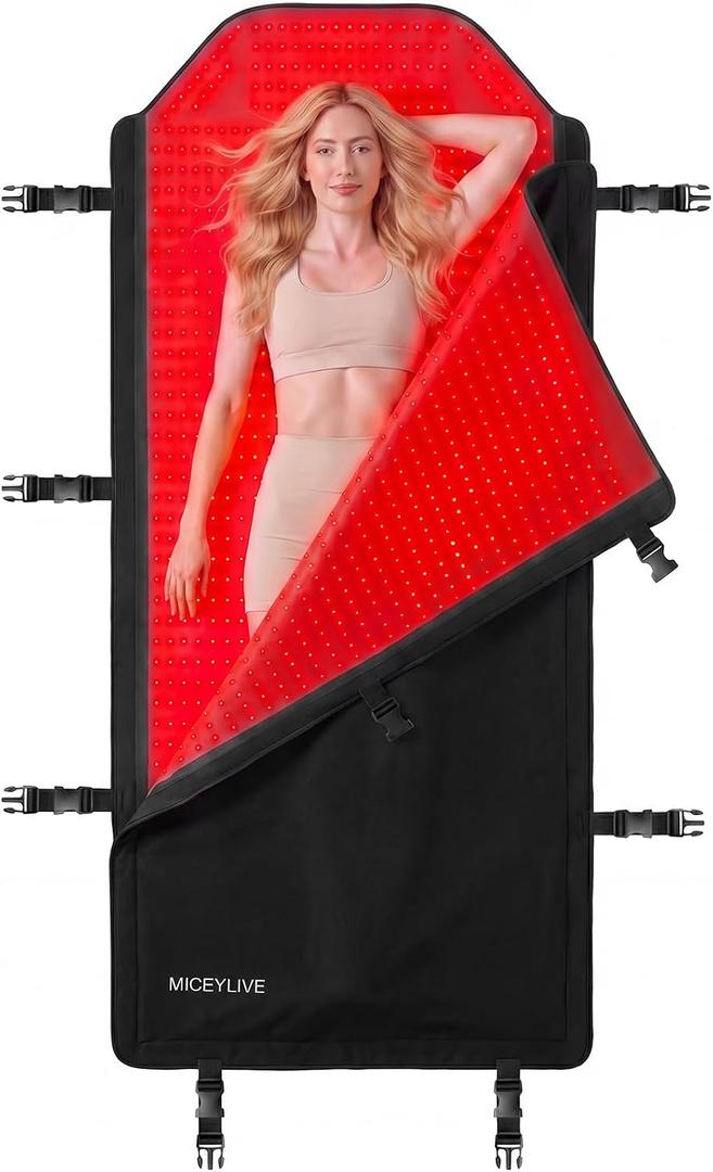 Red Light Therapy Mat Full Body for Pain Relief, Medical-Grade TPU,FSA&HSA Eligible,72"x33" Red Light Therapy Blanket with 2625 LEDs Dual-Wave(660& 850nm) for Muscle Relaxation,Better Sleep&Home Use | 3 Modes,5 Intensity Levels,Timer for Home Wellness, Size: 72"x33"-2625 LEDs