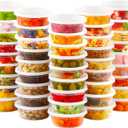 AOZITA 36 Sets 8 oz Plastic Deli Containers with Lids, Airtight Food Storage Containers, Freezer/Dishwasher/Microwave Safe, Soup Containers For Takeout Meal Prep Storage