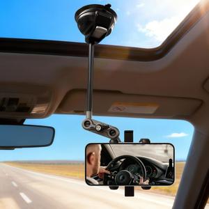 Car Phone Holder, Ultra-Durable Mteal Phone Holders for Your Car, 360 Rotation Cell Phone Car Mount for Windshield, Suction Cup Car Phone Mount for iPhone Samsung All Smartphone