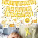 Breling 46 Pcs Childhood Cancer Awareness Month Decorations Including Banner Hanging Swirls Wall Decor Holiday Celebrating Events for Festival Supplies